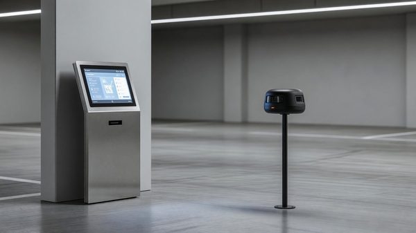 Car entering a parking facility with no stop contactless entry