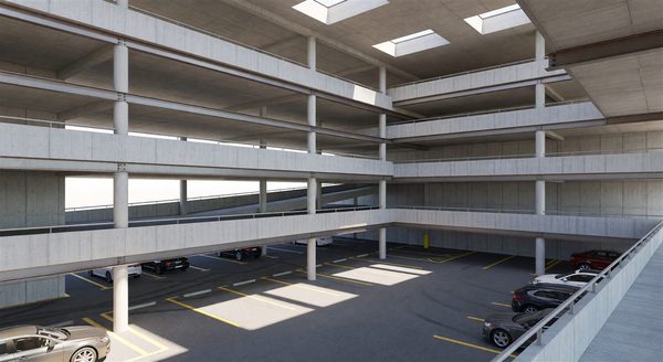 3D digital twin model of a parking structure
