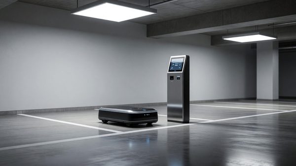 EV fleet vehicles charging at a parking facility