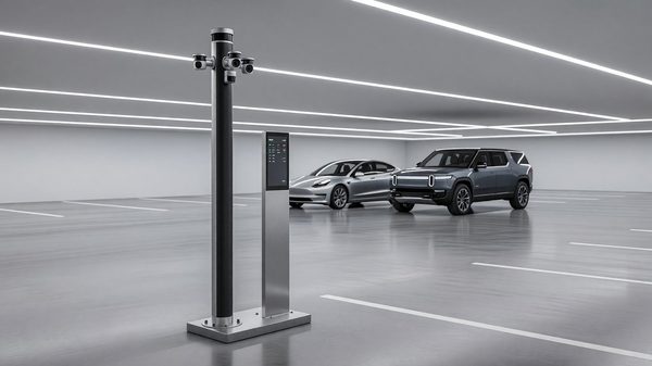 Parking access control equipment at a facility entrance