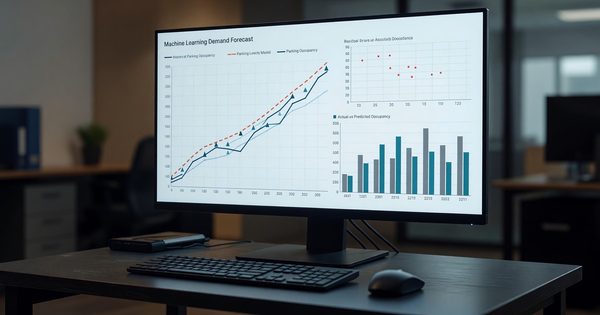Machine learning demand forecast charts for parking occupancy