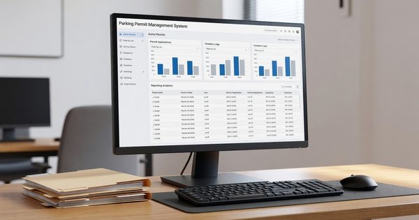 Parking permit management software interface